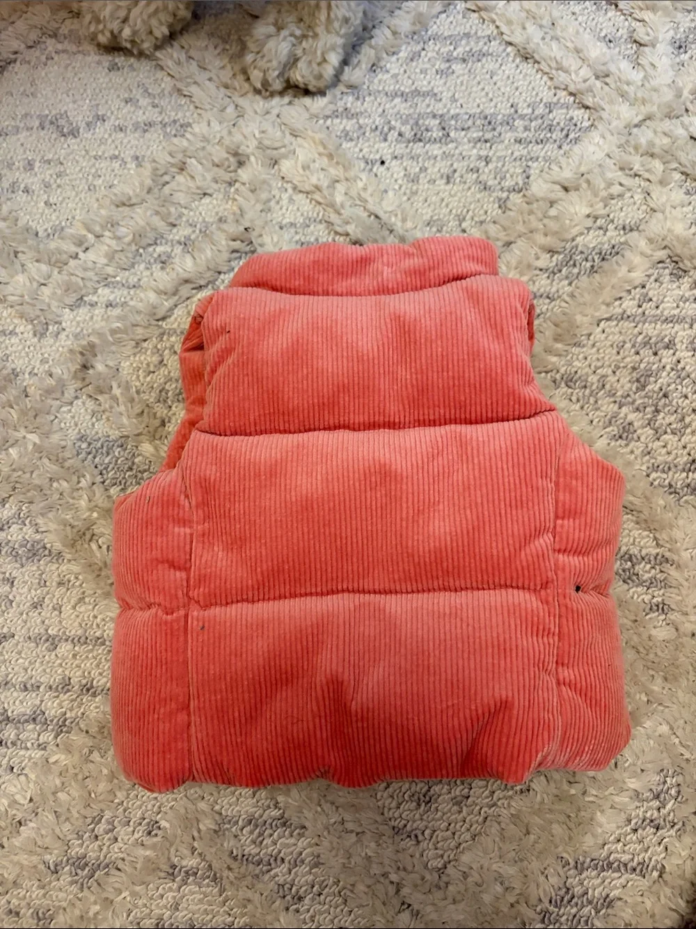 Ralph Lauren Coral Pink Corduroy Puffer Vest